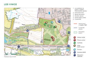 orientační mapa - Lesopark Vinice, 2017