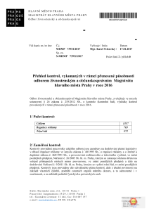 Přehled kontrol, vykonaných v rámci přenesené působnosti odborem živnostenským a občanskosprávním Magistrátu hlavního města Prahy v roce 2016