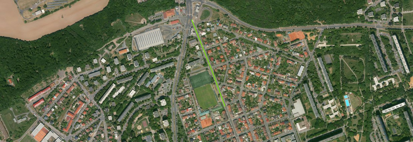 Mapa: Rekonstruovaný úsek komunikace Klapkova