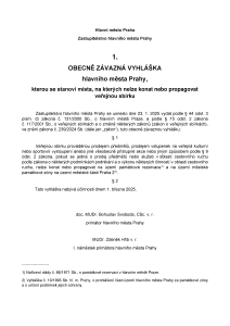 Obecně závazná vyhláška hlavního města Prahy č. 1/2025