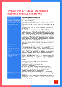 Výzva NPO č. 11_2025_Udržitelná městská doprava a mobilita