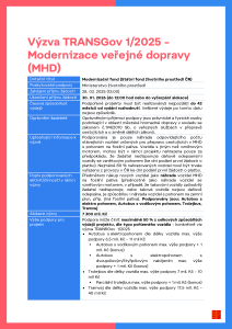 Výzva TRANSGov 1_2025_Modernizace veřejné dopravy (MHD)