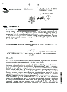 Rozhodnutí ministerstva dopravy ČR, Č. j.: 225/2017-072-Z106/2