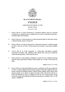 Výstup z jednání Krizového štábu hl. m. Prahy 25. 3. 2020