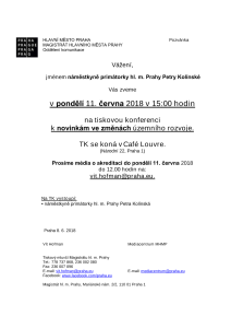 Tisková konference k novinkám ve změnách územního rozvoje