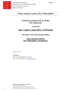 Přijetí zástupců souboru Die Trällerpfeifen z Norimberka