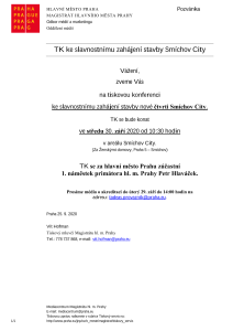 Tisková konference ke slavnostnímu zahájení stavby Smíchov City