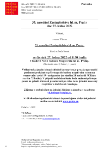 33. zasedání Zastupitelstva hl. m. Prahy  dne 27. ledna 2022