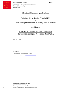 Zahájení 91. sezony pražské zoo