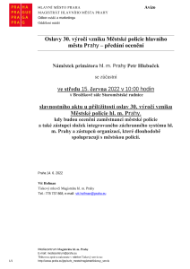 Oslavy 30. výročí vzniku Městské policie hlavního  města Prahy &#8211; předání ocenění