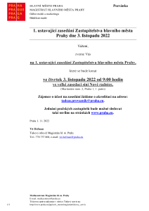 1. ustavující zasedání Zastupitelstva hlavního města  Prahy dne 3. listopadu 2022