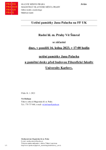 Uctění památky Jana Palacha na FF UK
