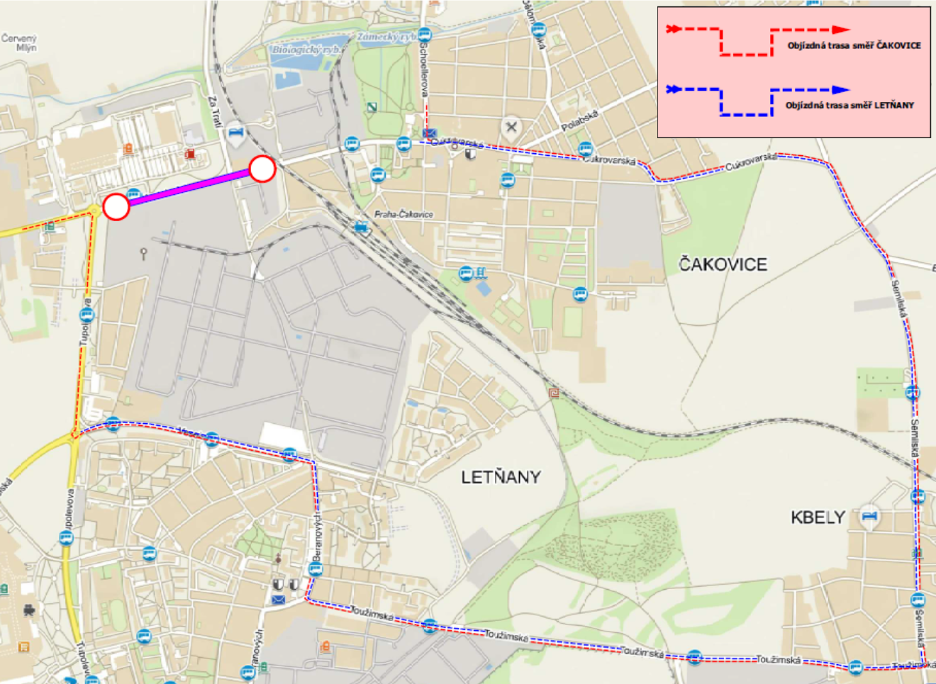 3453127_Mapa s vyznačením objízdných tras