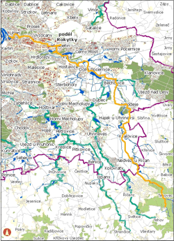 trasa podél potoka rokytka - orientační mapka (ke zvětšení)