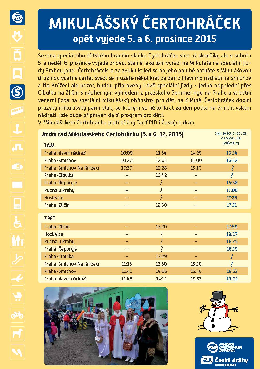 Mikulášský Čertohráček vyjede opět 5. a 6. prosince